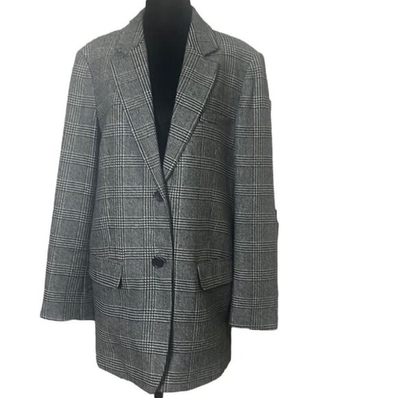 EVERLANE GLEN PLAID OVERSIZE BLAZER SIZE 10 - Picture 1 of 11